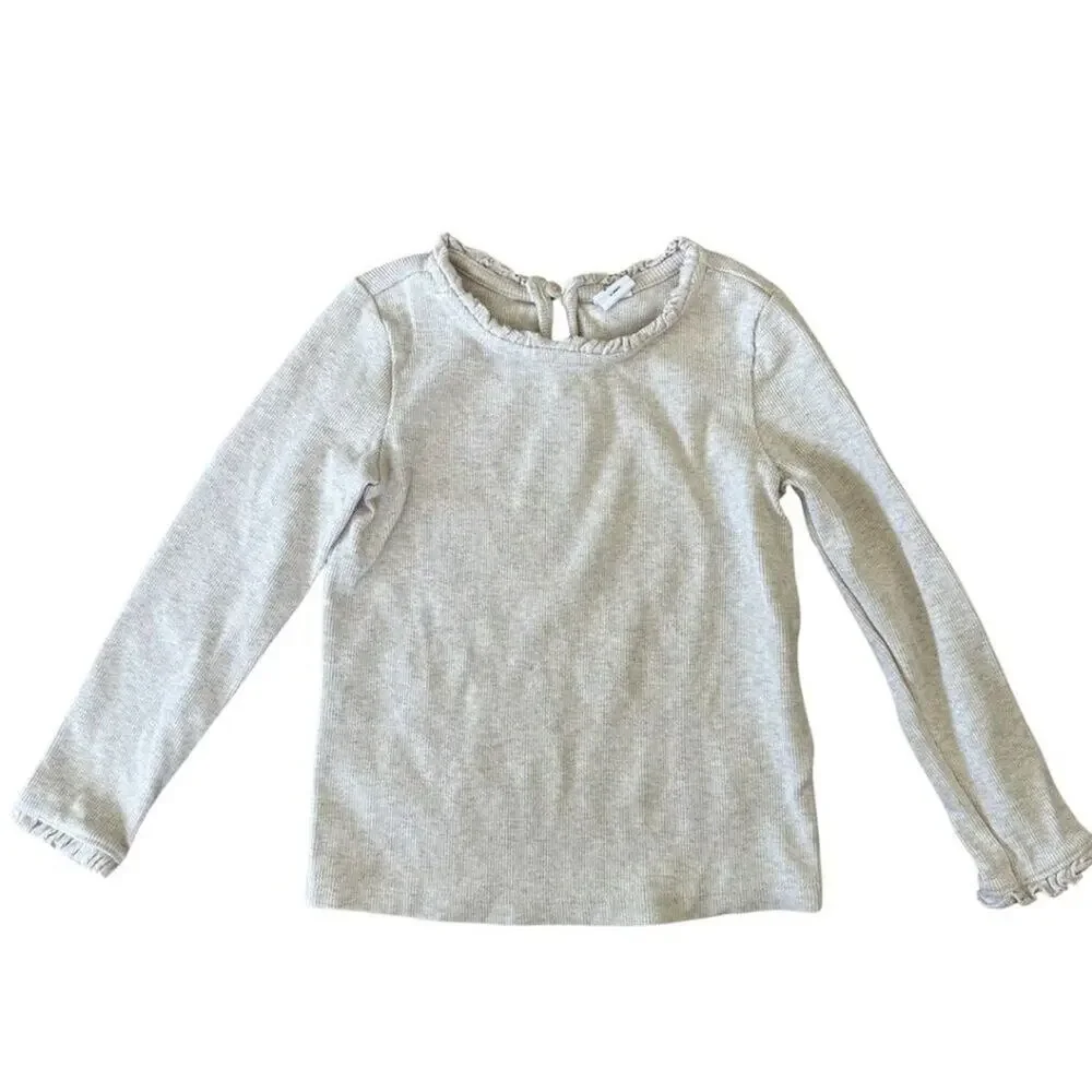 GAP Long Sleeve Crew Neck TShirt Cream 4T